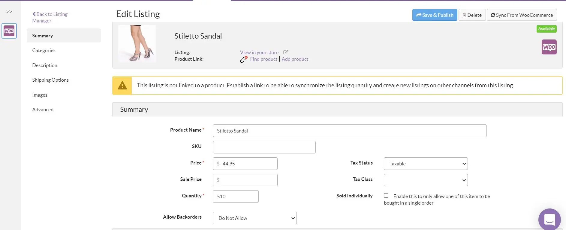 Online auto inventory and product sync